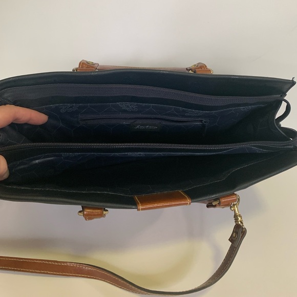 Black and Tan Shoulder Bag with Crossbody Strap - Picture 13 of 13